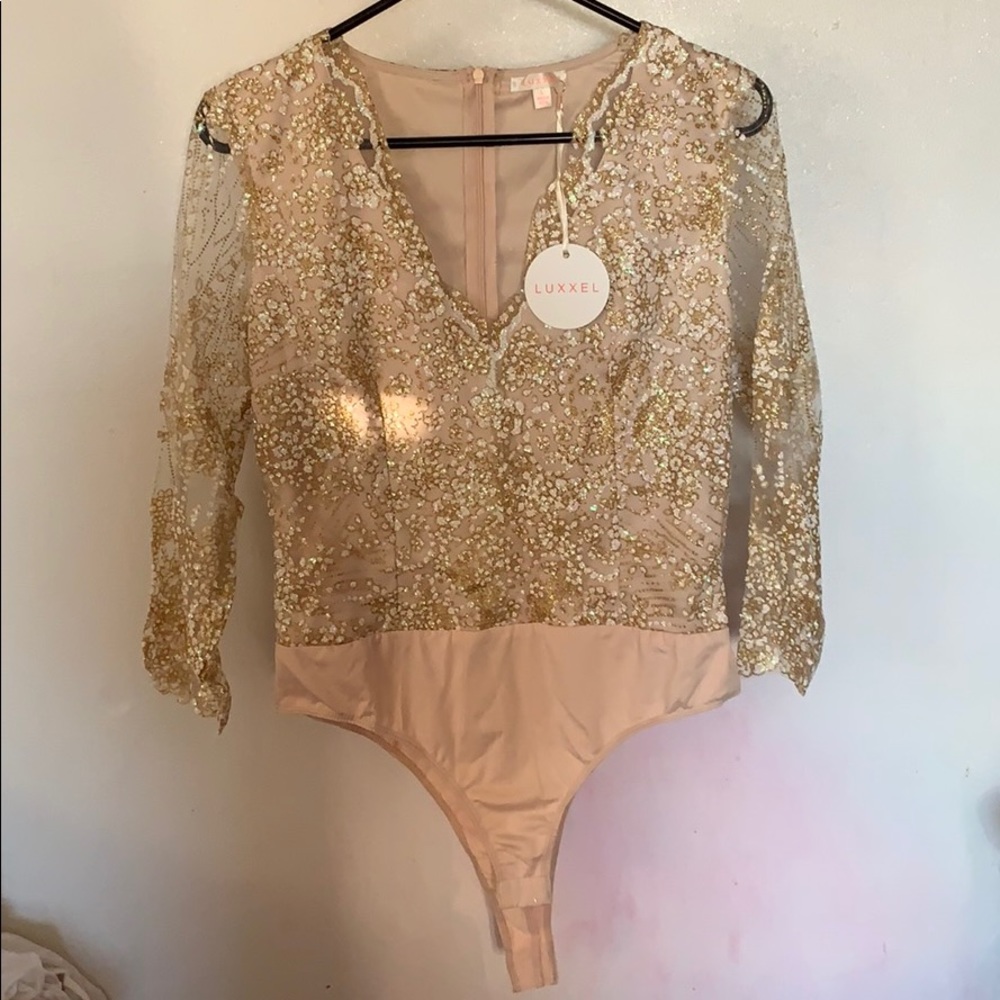 Ivory glitter bodysuit